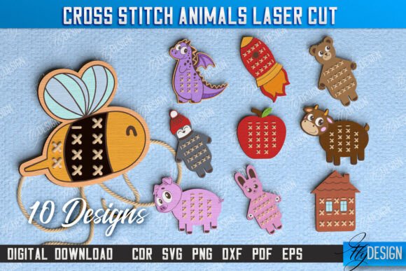 Cross Stitch Animals Bundle Montessori