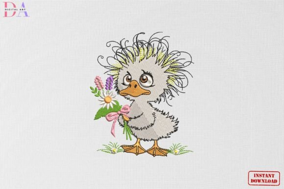 Cute Fluffy Duck Flower Bouquet Embroidery Review