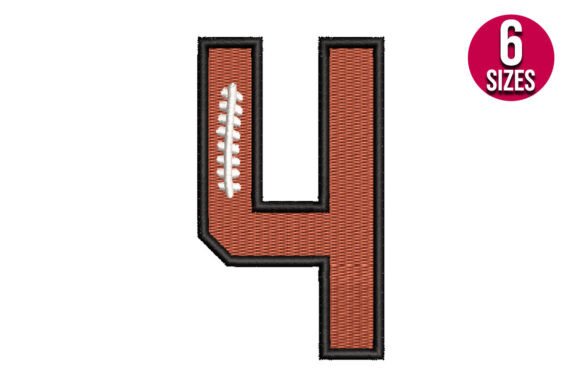 Football Font Alphabet Number Four 4