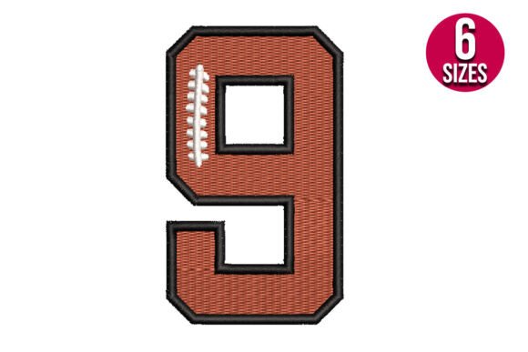 Football Font Alphabet Number Nine 9