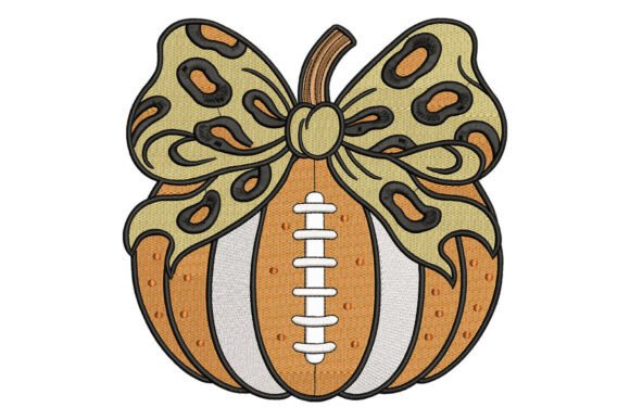 Leopard Bow Pumpkin Football Embroidery Review