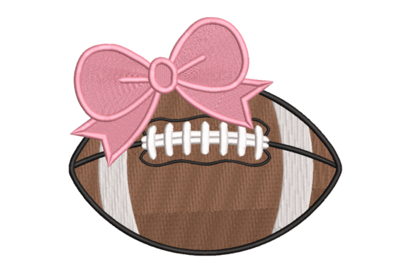 Pink Bow Football Embroidery Design Review