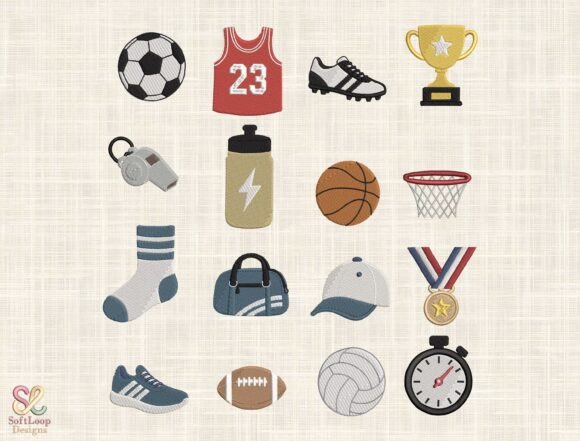 Sports Athletics Embroidery Bundle